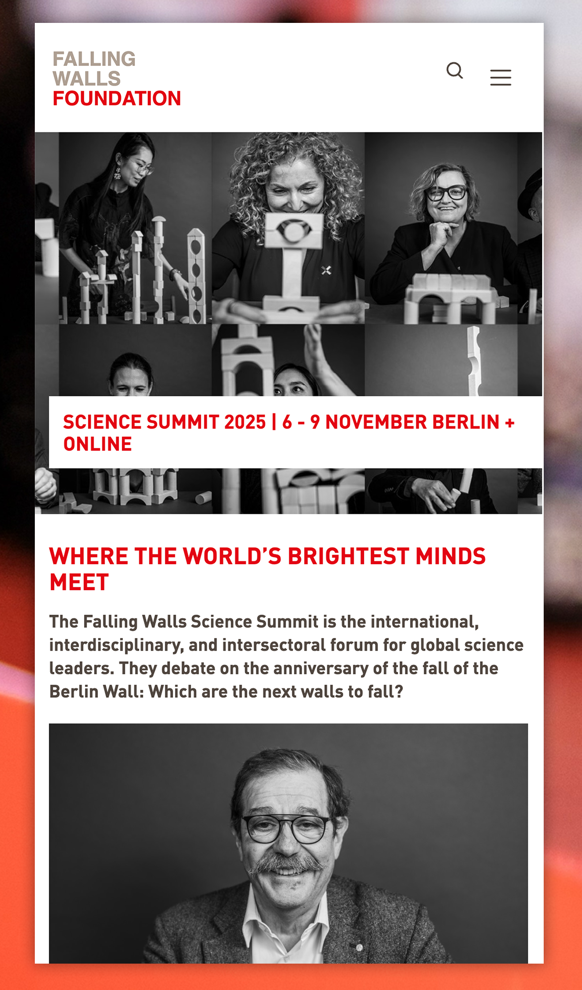 Screenshot vom Relaunch der Drupal Multisite der Falling Walls Foundation, Berlin Science Week & Creative Bureaucracy
